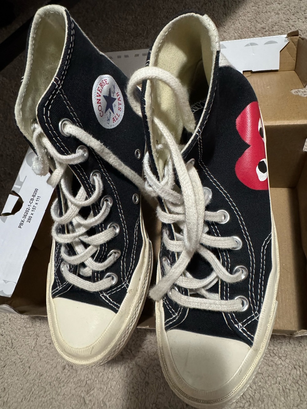 Used but good condition Converse comme des garcons hight top